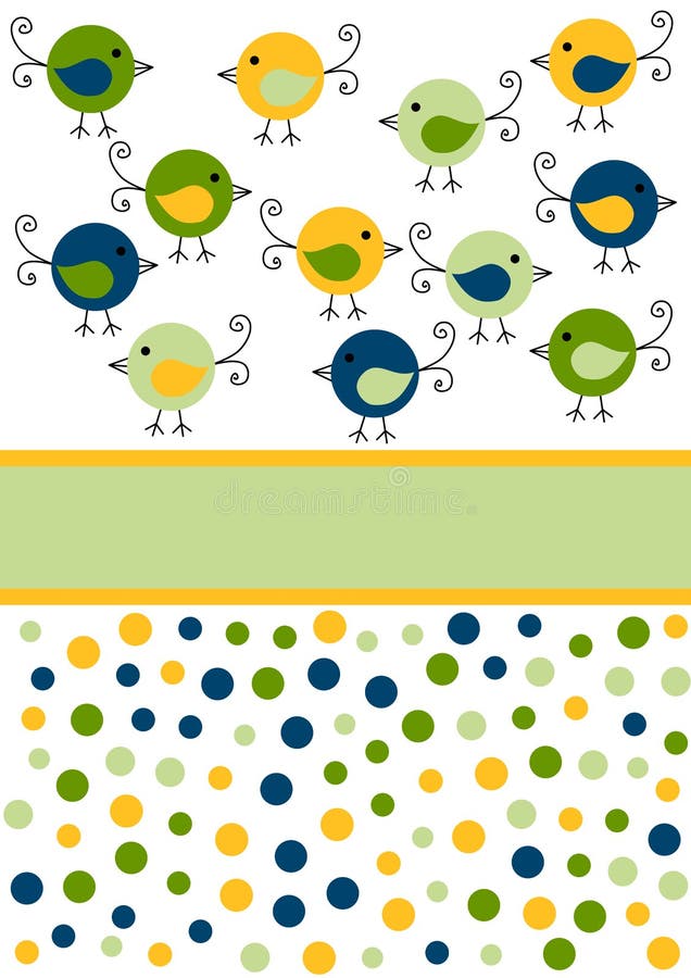 Little chick birds invitation card vector illustration