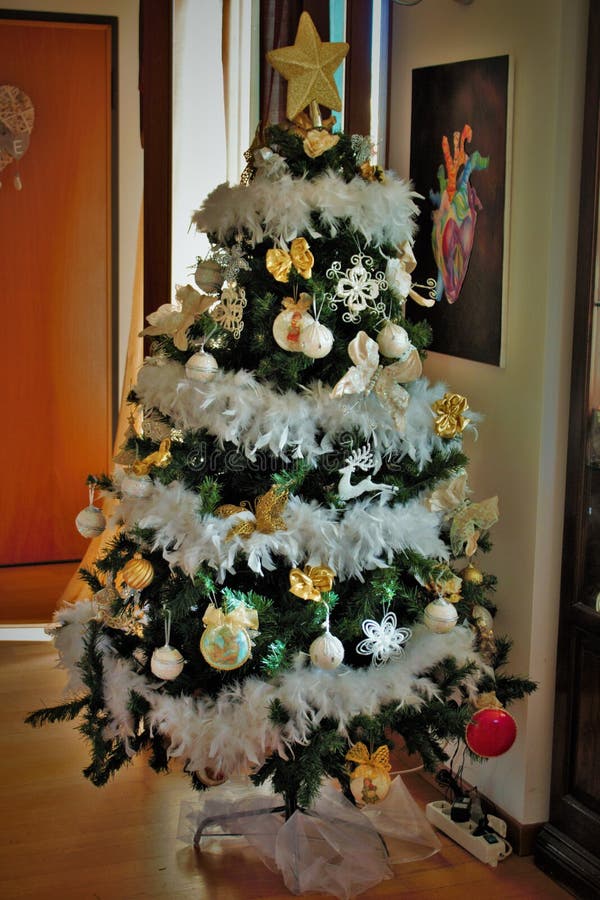 little christmas tree in a house. royalty free stock images little christmas tree in a house. royalty free stock images