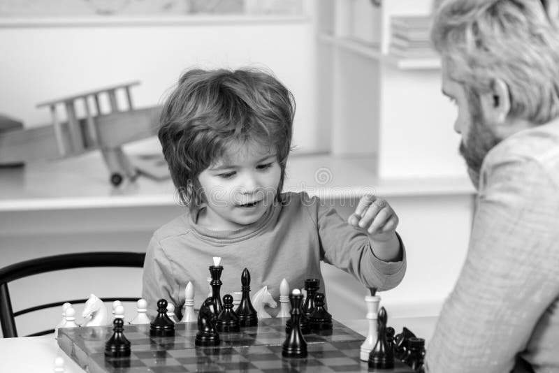 Clever Concentrated and Thinking Child while Playing Chess. Thinking Child.  Chess, Success and Winning Stock Image - Image of decisions, chess:  175817817