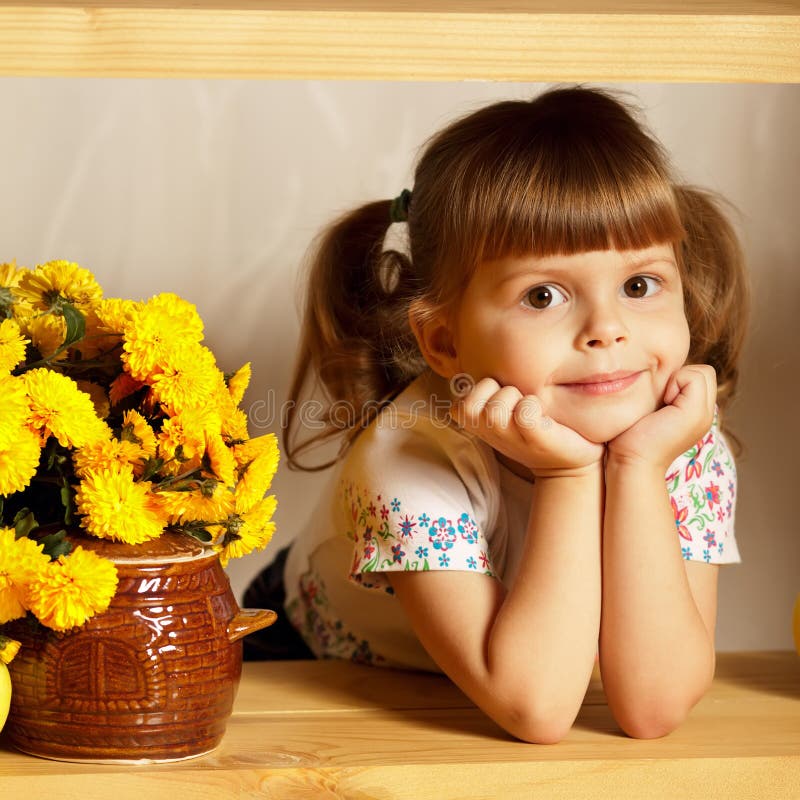 Little Cute Girl Pot Honey Stock Photos Free & RoyaltyFree Stock