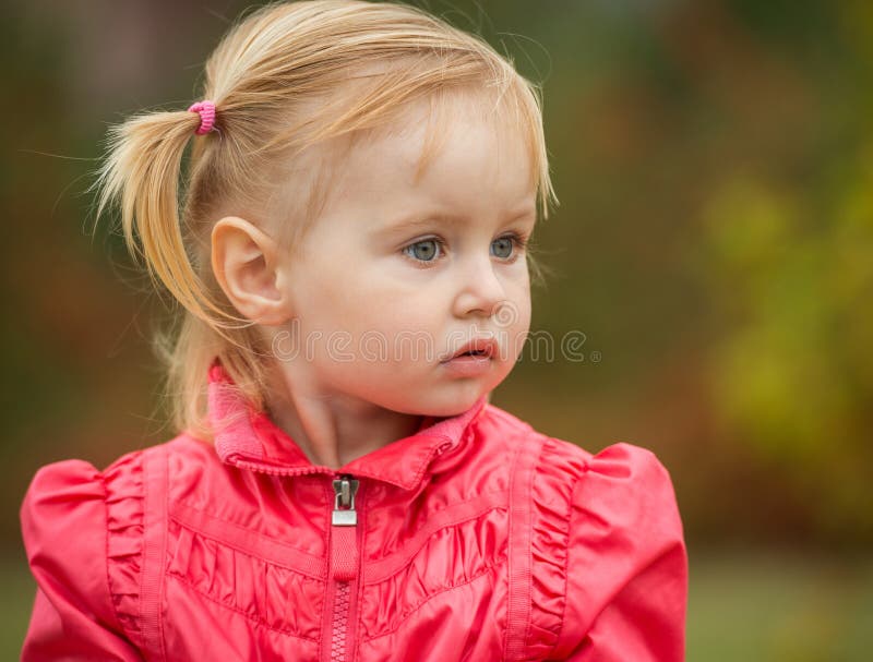 Little cute girl on the walk