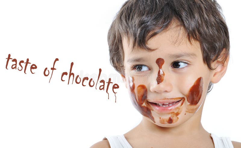 Little cute kid with chocolate