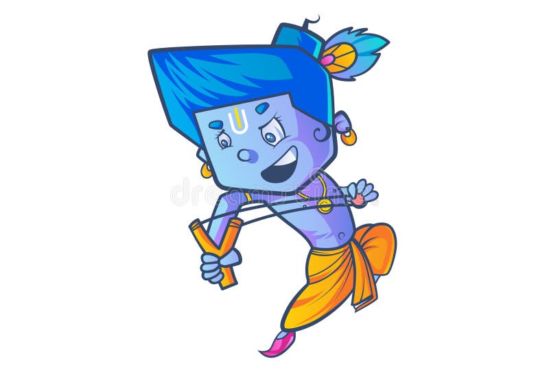 Little Cute Lord Krishna stock vector. Illustration of indian - 119462895