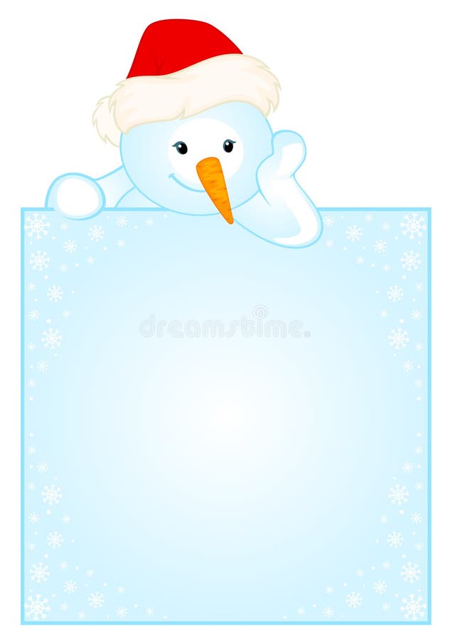 little cute snowman with banner