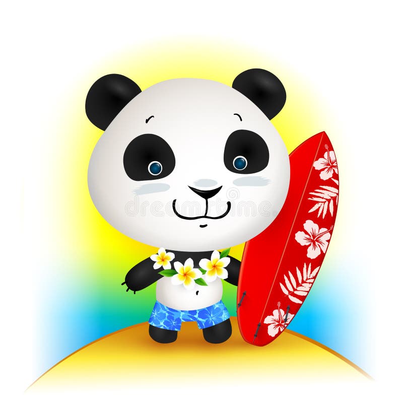 Little Cute Doodle Drawing Vector Panda Stock Vector - Illustration of