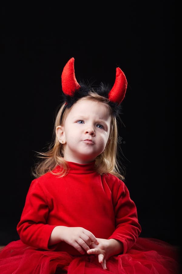 Little Devil on Dark Background Stock Image - Image of growl, halloween ...
