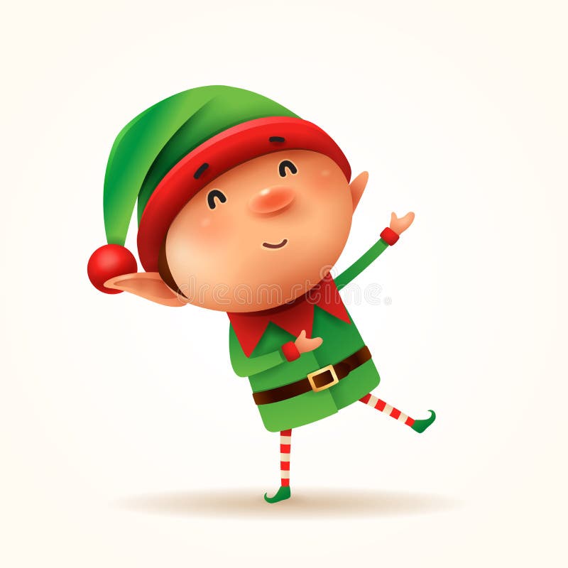Little elf greets. Isolated