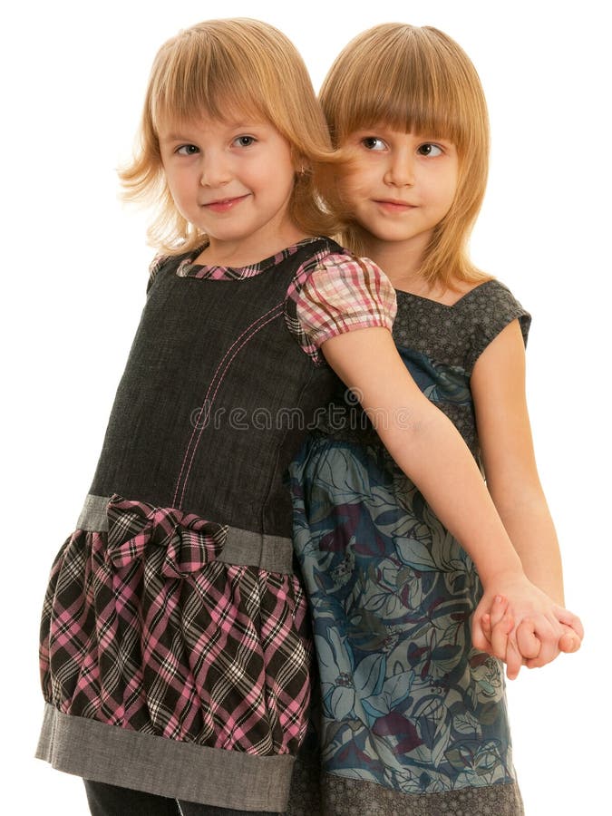 Two pretty little girls stock photo. Image of childhood - 23256208
