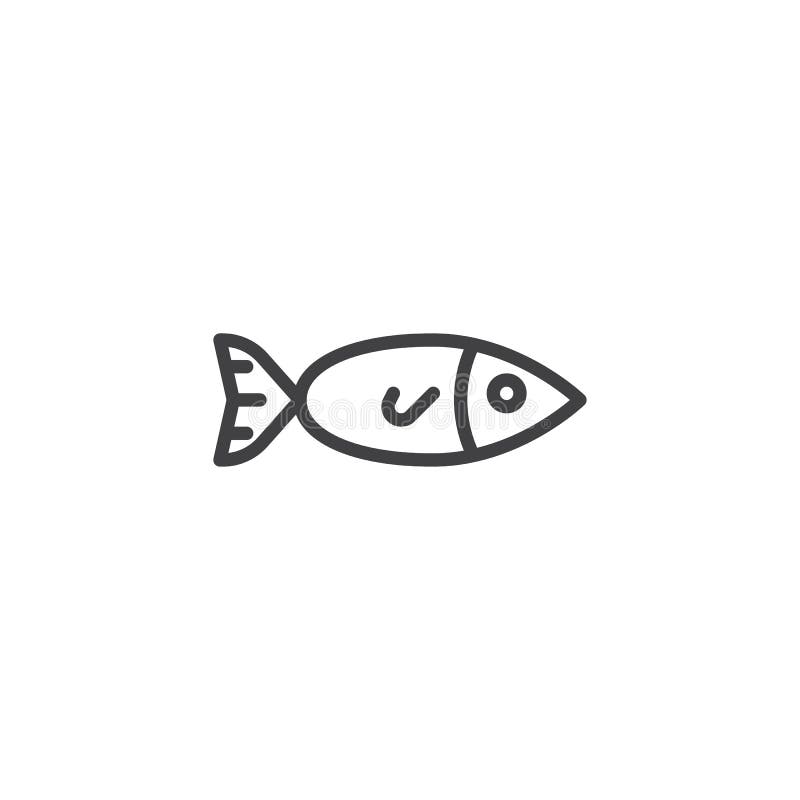 Simple fish line icon Royalty Free Vector Image