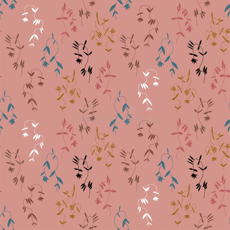 Little Flower Seamless Pattern in Vintage Scandinavian Minimalism Aesthetic,  Retro Background. Stock Vector - Illustration of fashion, backdrop:  180081152