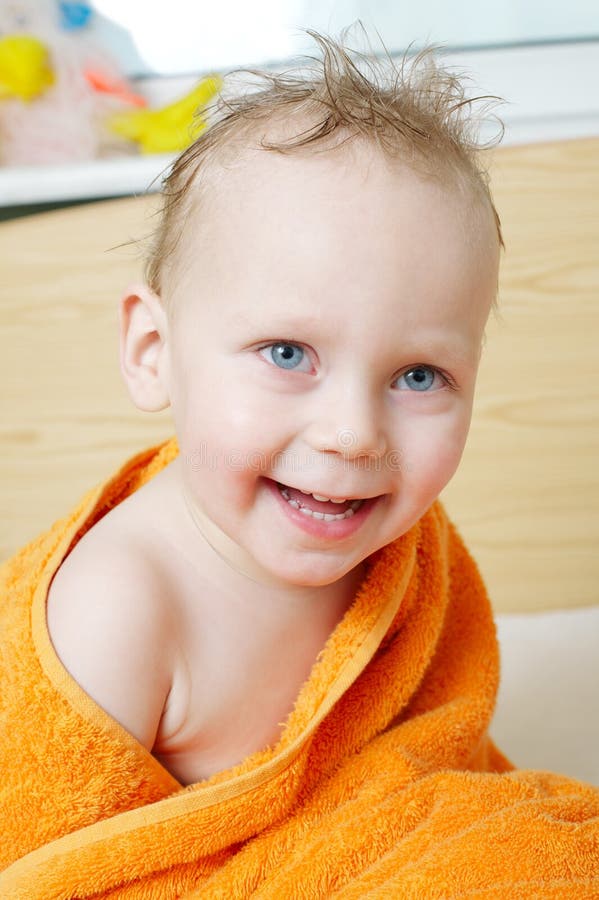 Little Funny Boy after Shower Stock Image Image of apartment