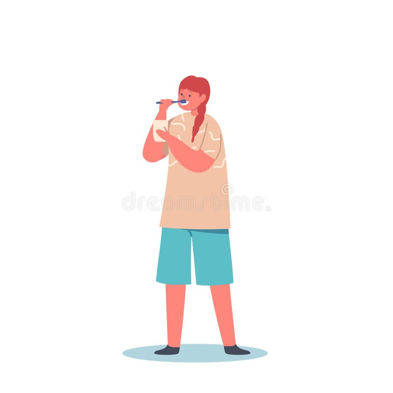 Funny child brushing teeth stock image. Image of young - 26631843