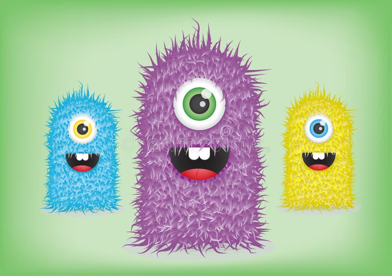 Little furry monsters stock vector. Illustration of fluffy - 14413808