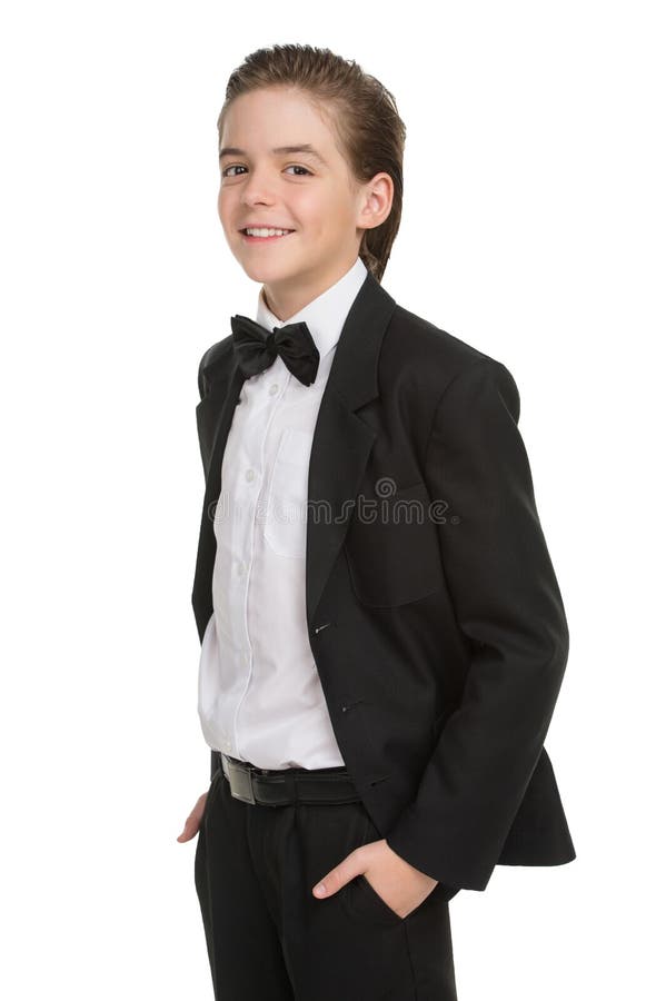 Little Gentleman. Cheerful Little Boy in Formalwear Holding Business ...