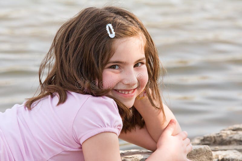 Beautiful Little Girl Fishing Stock Photo - Image of children, girl: 34338