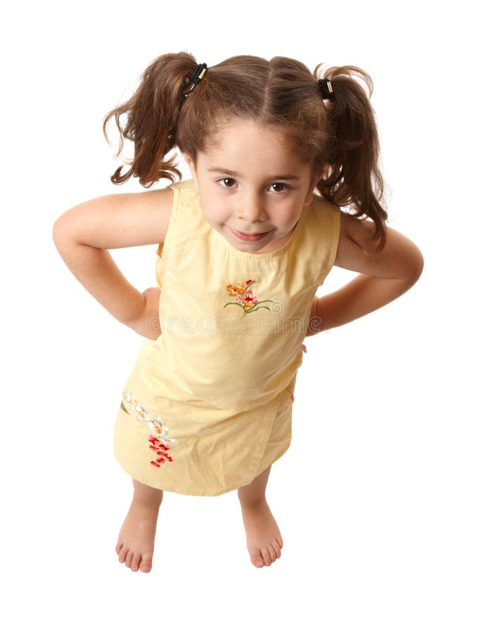 Little Girl with Attitide Hands on Hips Stock Image Image of mixed