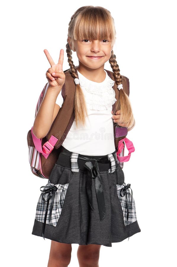 Little girl with backpack stock photo. Image of girl 28948844