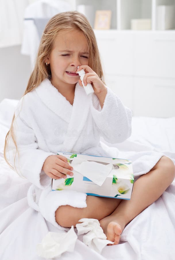 Little girl with a bad case of influenza stock images Little girl with a bad case of influenza stock images