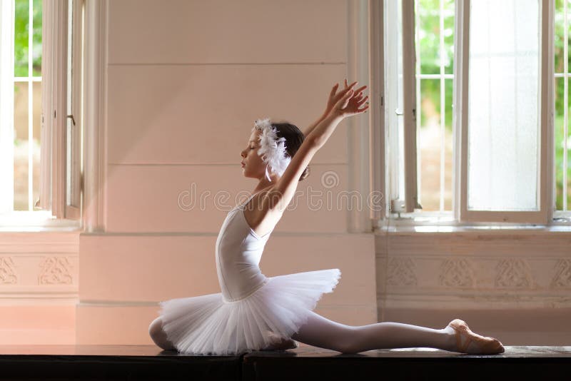 Little Girl in Ballet Position Stock Image - Image of female, dancer