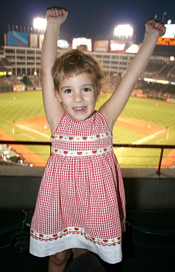 Little Girl at Baseball Game Stock Photo Image of smile, night 6145832
