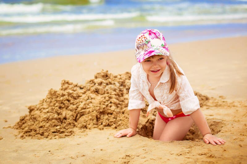 Little girl on the beach