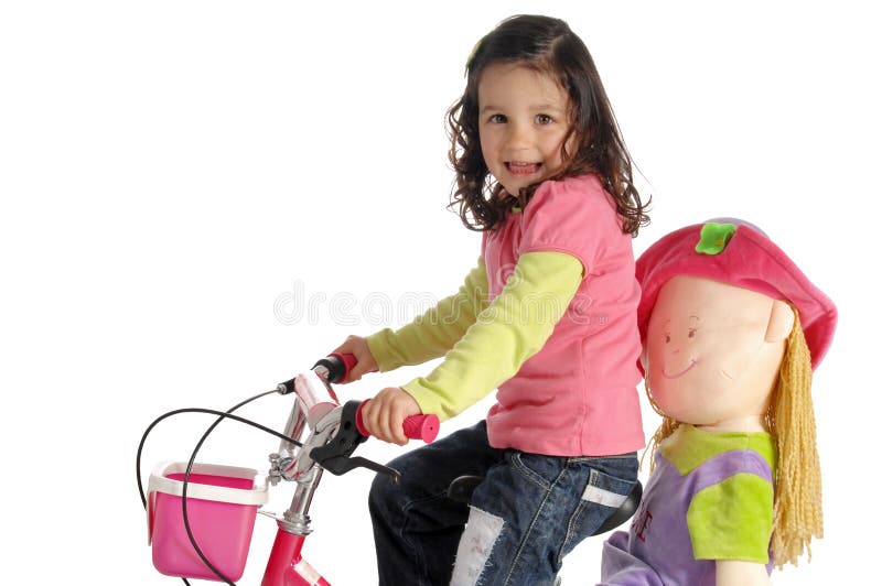 Little girl on a bike