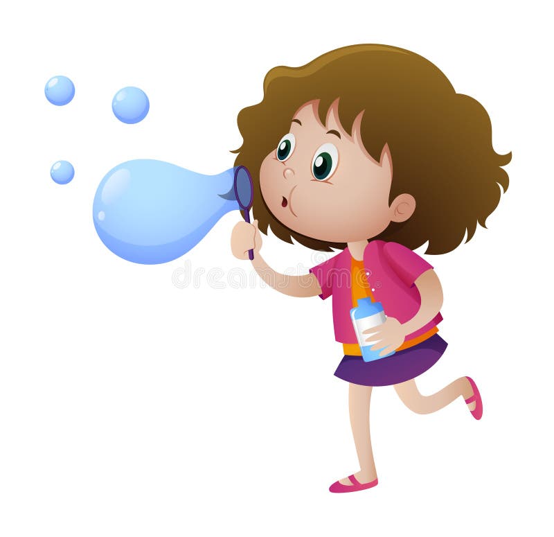 Coloring Page Outline Of girls blowing soap bubbles together Stock Vector |  Adobe Stock