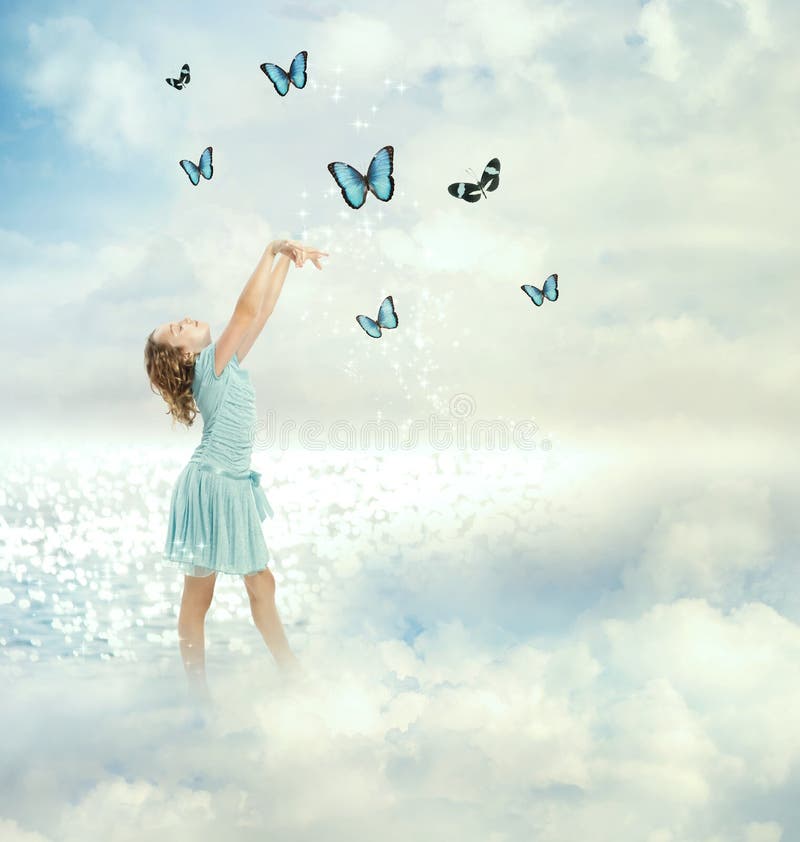 Little Girl With Butterflies Stock Photography Image 28682152
