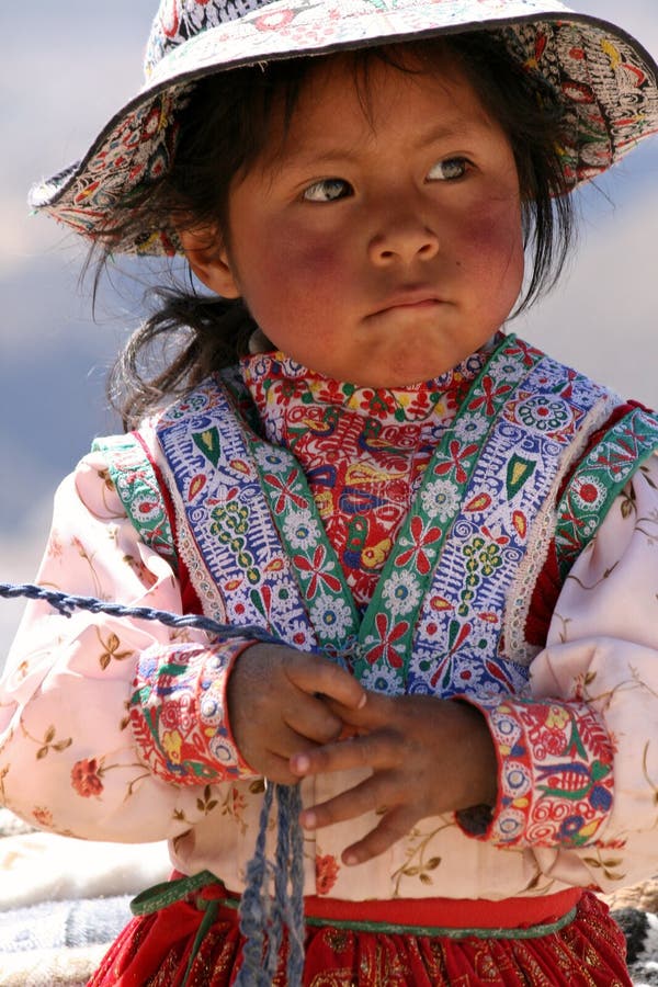 Little girl in Chivay in Peru