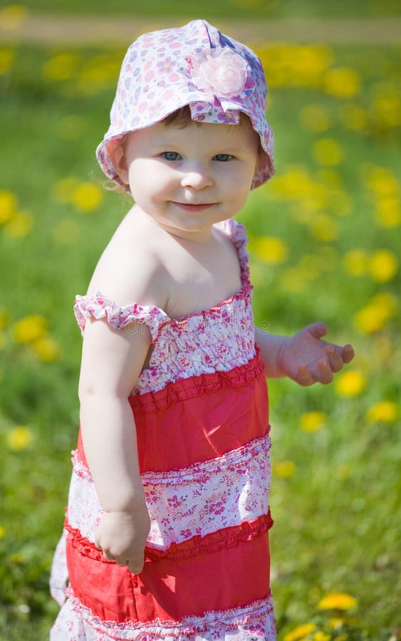 Little Girl City Park on Walk Stock Image - Image of years, flowers ...