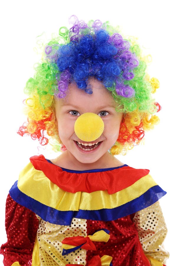 Little girl in a clown costume stock images Little girl in a clown costume stock images