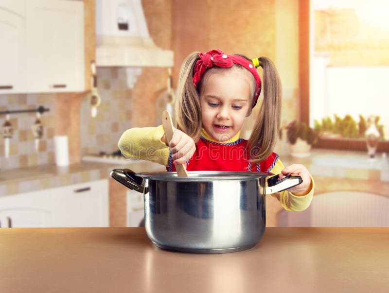 Little girl cooking stock photo. Image of meal, cuisine 58923368