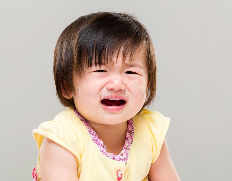 Little girl crying stock image