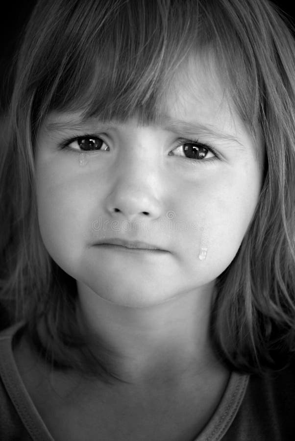 Little Girl Crying with Tears