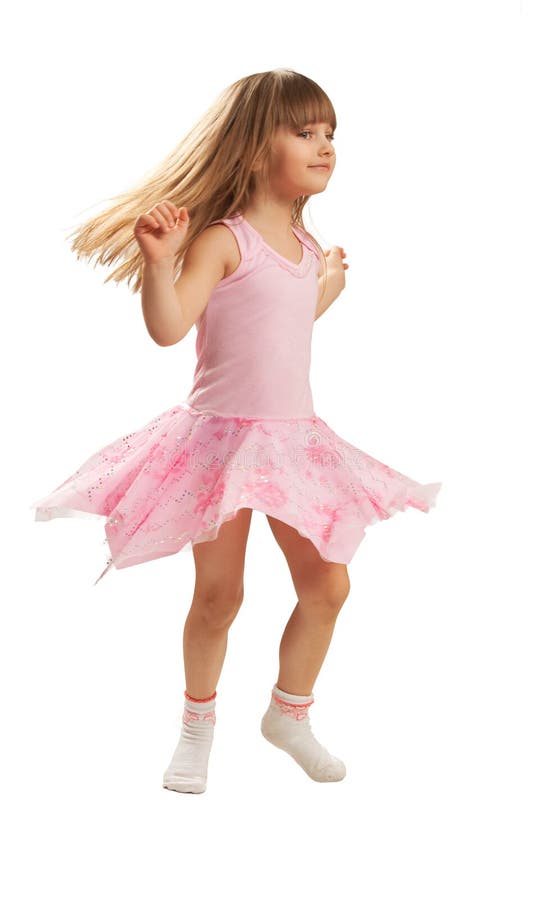 Little girl dancing stock photo