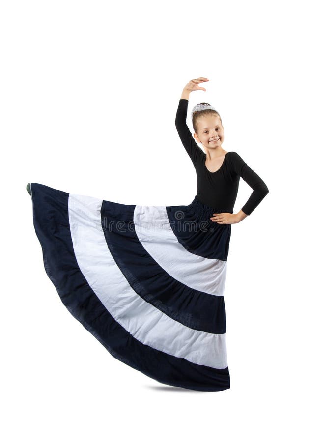 Little Girl is Dancing the Spanish Dance Stock Photo Image of