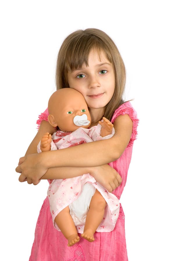 The Little Girl with a Doll Stock Photo Image of doll, youth 22248852