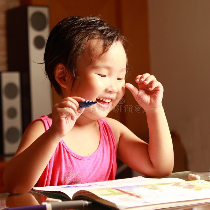 Little girl drawing