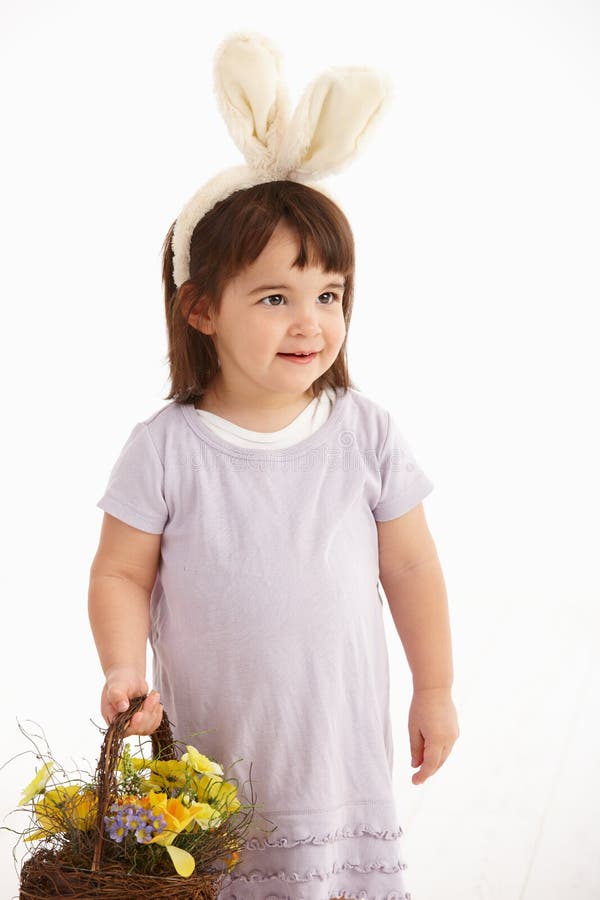 Little Girl in Easter Costume Stock Image Image of decorations