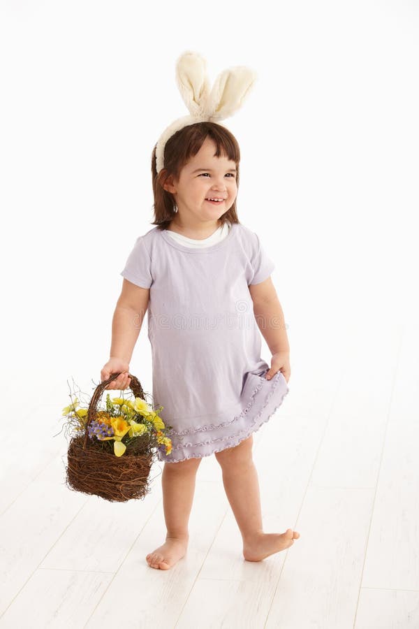 Girl celebrating Easter. stock image. Image of dress, easter 2432091