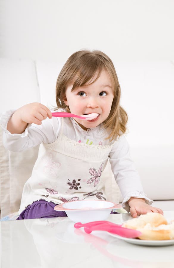 Little girl eating