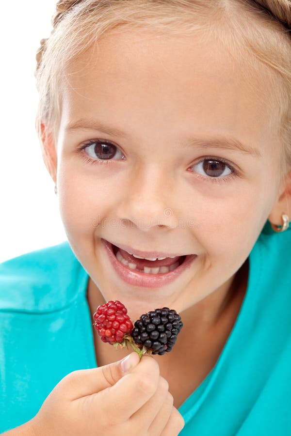 Little Girl Eating Blackberries Stock Photo Image of healthy, eating 26721198