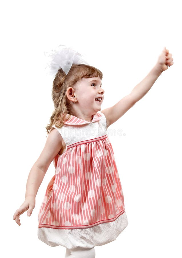 Little Girl With Empty Hand royalty free stock photo