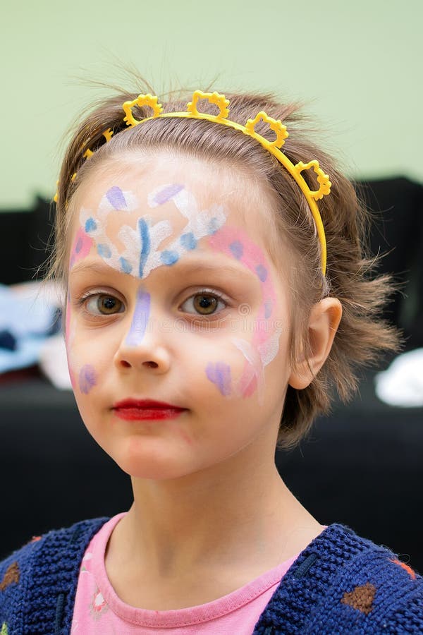 Little Girl with Face Paint Stock Image Image of happiness, children 94037129