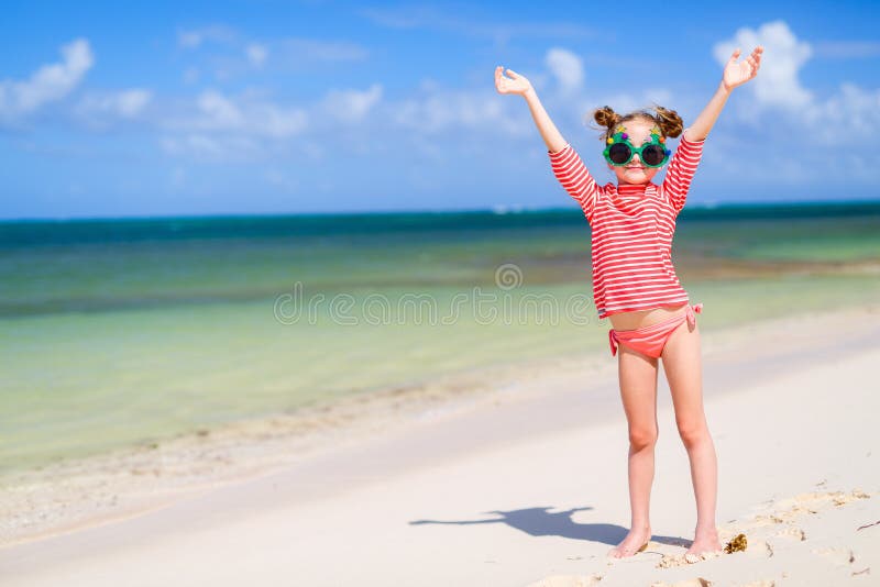 Little girl in funny Christmas glasses