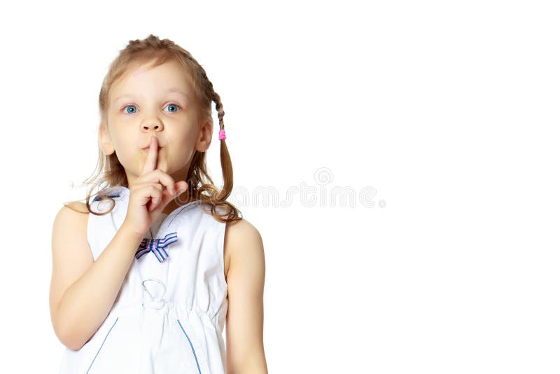 Little girl gesticulating. stock image. Image of female - 118726773