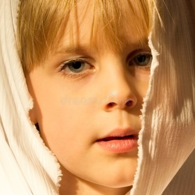 Little Girl Getting Ready for Nativity Play Stock Photo Image of