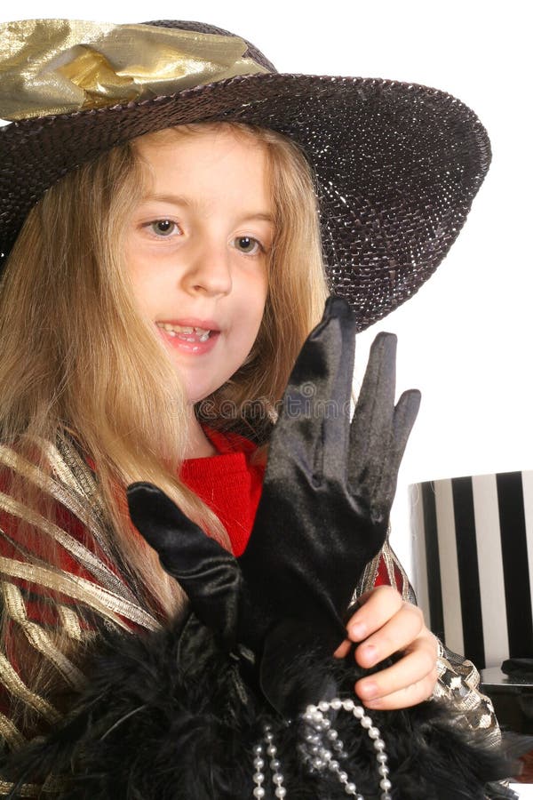 Little girl getting ready for tea party