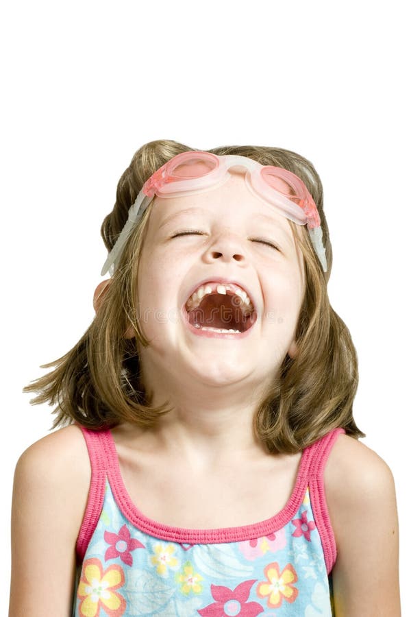 Little Girl With Goggles Laughing Picture. Image 5894354