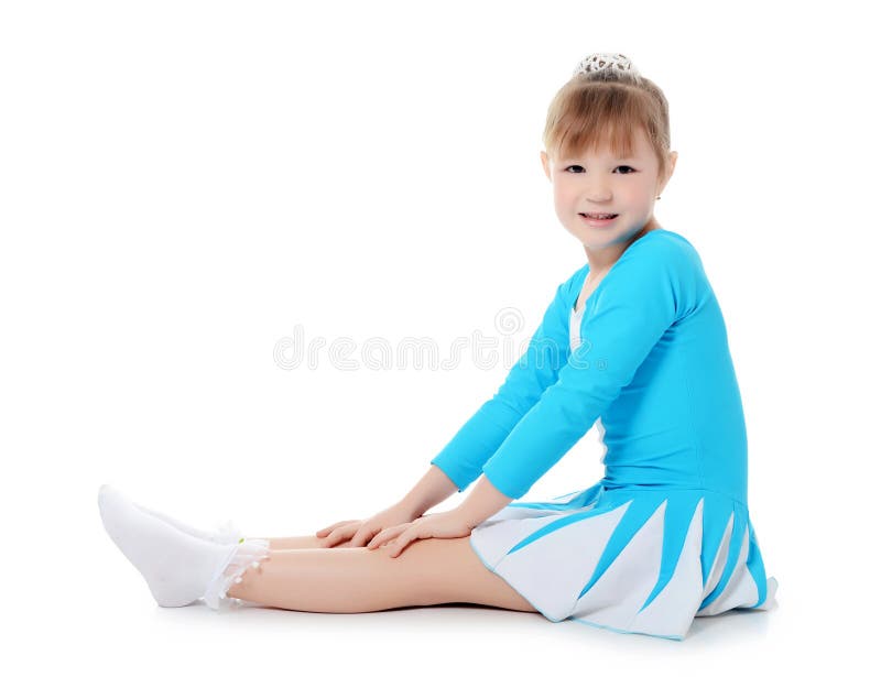 Little Girl the Gymnast Does Exercise Stock Photo Image of little